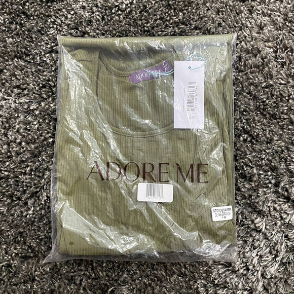 Adore Me Jules Dress in Olive Branch, Size 1X - Picture 3 of 3